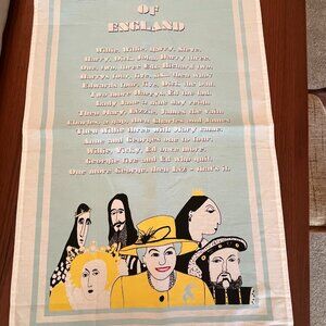 Vintage Kings and Queens of England Tea Towel